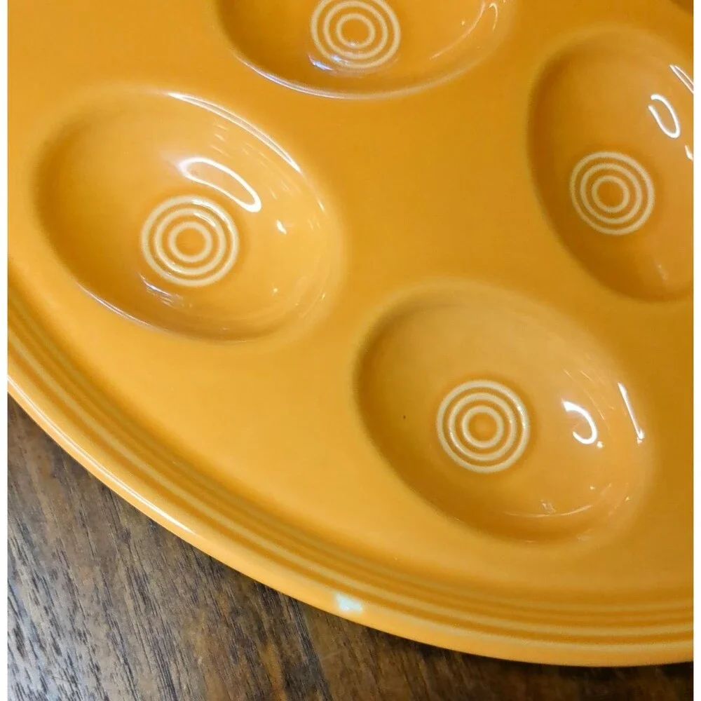 Retired Fiesta Tangerine Deviled Egg Platter/Tray 13 